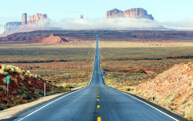 Обои картинки фото природа, дороги, шоссе, горы, туман