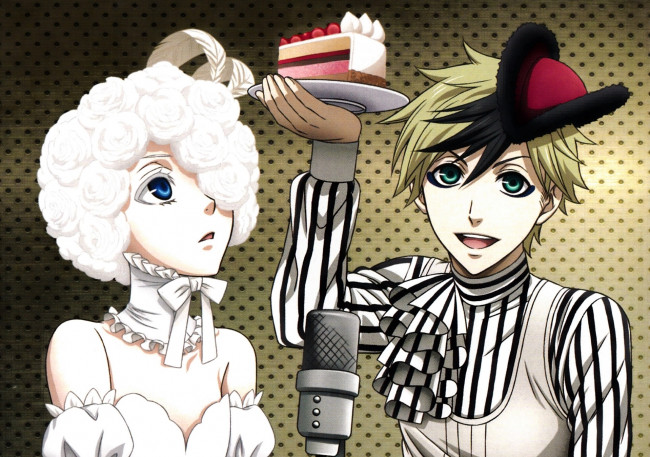 Обои картинки фото аниме, kuroshitsuji, книга, цирка