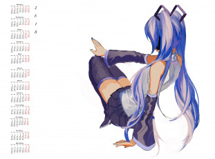 Картинка календари аниме 2018 девушка спина