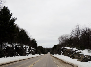 Картинка природа дороги снег зима шоссе