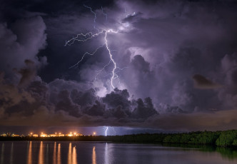 Картинка природа молния +гроза простор