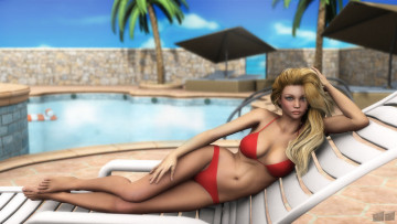 Картинка 3д+графика люди+ people фон взгляд девушка