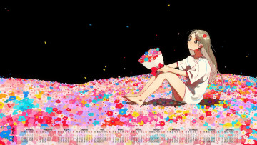 Картинка календари аниме 2018 девочка цветы