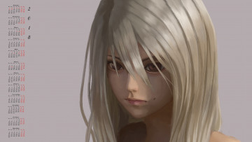 Картинка календари рисованные +векторная+графика девушка 2018 лицо