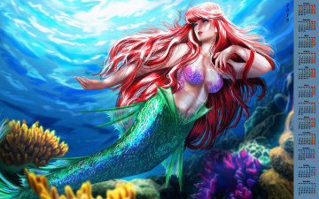 Картинка календари кино +мультфильмы 2018 русалка море ариэль