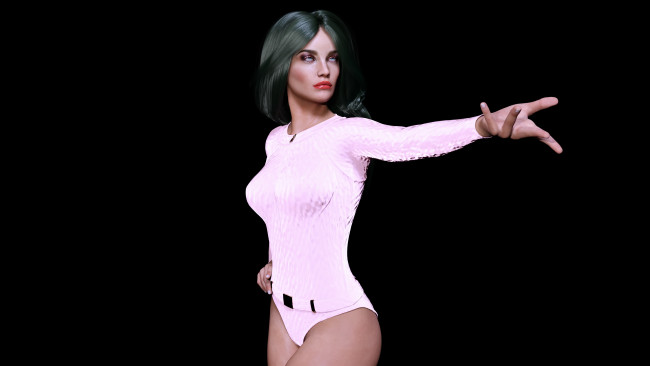 Обои картинки фото 3д графика, люди , people, девушка, взгляд, фон