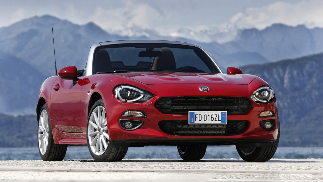 Обои картинки фото fiat 124 spider red 2017, автомобили, fiat, 124, красный, spider, red, 2017