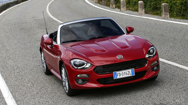 Обои картинки фото fiat 124 spider red 2017, автомобили, fiat, красный, 2017, spider, red, 124