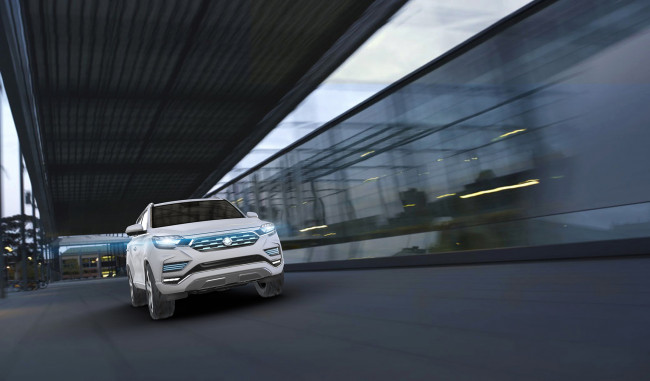 Обои картинки фото ssang yong liv-2 concept 2017, автомобили, ssang yong, белый, 2017, concept, liv-2, ssang, yong