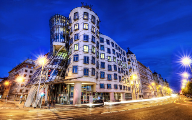 Обои картинки фото города, прага , Чехия, танцующий, дом