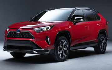 Картинка 2019+toyota+rav4 автомобили toyota студия rav4 plug-in hybrid японские красный кроссоверы 2019