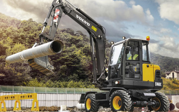 Картинка volvo+ew60c техника экскаваторы колесный экскаватор спецтехника ew60c volvo