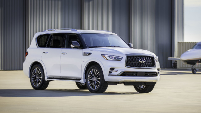 Обои картинки фото 2020 infiniti qx80 edition 30, автомобили, infiniti, белый, edition, 30, юбилейный, внедорожник, qx80, 2020