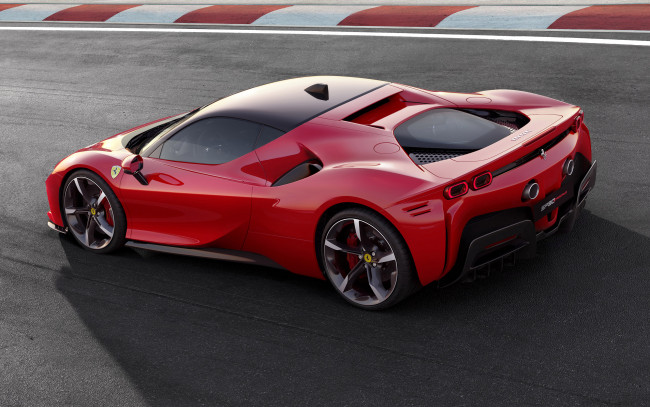 Обои картинки фото 2020 ferrari sf90 stradale, автомобили, ferrari, 2020, вид, сзади, stradale, sf90, спортивные, новые, авто, суперкар, красный