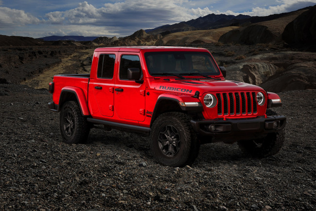 Обои картинки фото 2019 jeep gladiator, автомобили, jeep, 2019, джип, красный, gladiator