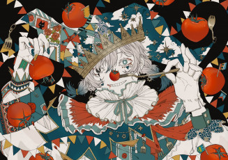 Картинка аниме unknown +другое+ клоун помидоры корона