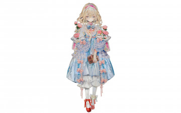 Картинка аниме unknown +другое+ девочка цветы книга