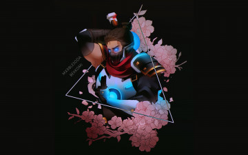 Картинка видео+игры league+of+legends воин оружие треугольник ветка цветение shen