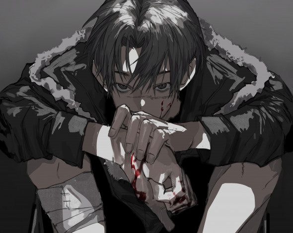 Обои картинки фото аниме, unknown,  другое , парень