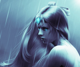 Картинка видео+игры paladins девушка фон диадема дождь