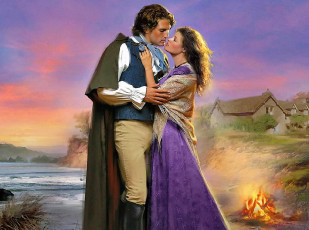 Картинка рисованное люди пара дома костер