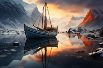 обоя корабли, рисованные, scenic, aesthetic, ии, искусство, искусственный, интеллект, ai, art