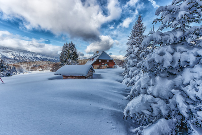 Обои картинки фото города, - здания,  дома, зима, снег