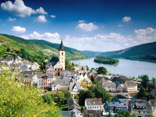 Картинка hesse rhine river germany города пейзажи