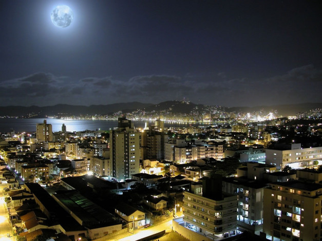 Обои картинки фото города, огни, ночного