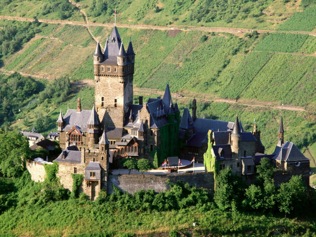 Обои картинки фото reichsburg, castle, mosel, valley, germany, города