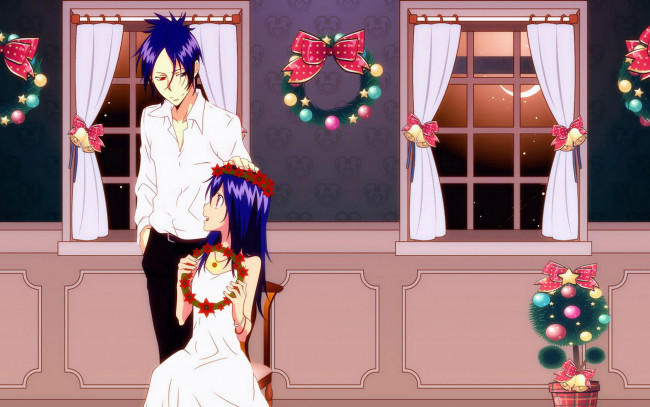 Обои картинки фото аниме, katekyo, hitman, reborn, наги, мукуро