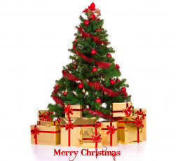 Картинка праздничные Ёлки ёлка подарки коробки поздравление украшения