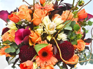 Картинка цветы букеты +композиции герберы розы георгины каллы букет