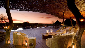 Картинка интерьер веранды +террасы +балконы вечер закат терраса свечи