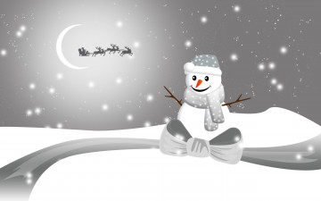 Картинка праздничные векторная+графика+ новый+год снеговик