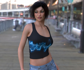 Картинка 3д+графика люди+ people фон взгляд девушка