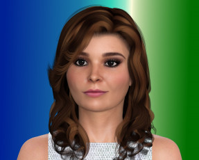 Картинка 3д+графика портрет+ portraits девушка фон взгляд