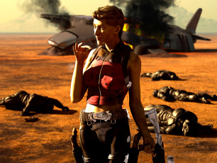 Картинка 3д+графика фантазия+ fantasy оружие трупы девушка