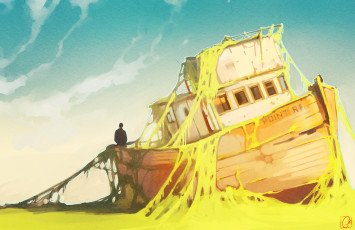 Картинка gaudibuendia рисованное -+другое рисунок корабль растения силуэт человек