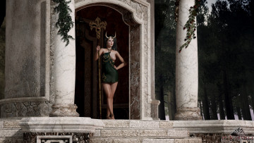 Картинка 3д+графика существа+ creatures замок лестница шест кастаника взгляд фон