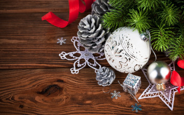 Картинка праздничные шары decoration christmas merry украшения новый год рождество wood