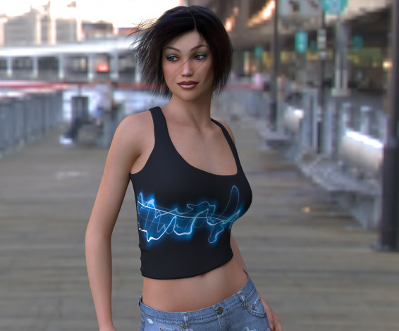 Обои картинки фото 3д графика, люди , people, фон, взгляд, девушка