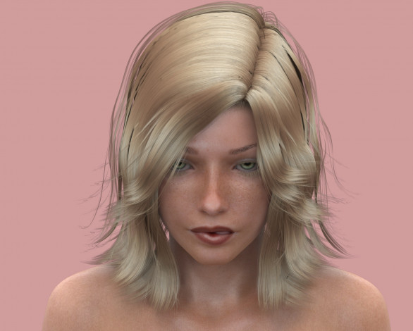 Обои картинки фото 3д графика, портрет , portraits, девушка, взгляд, фон, блондинка