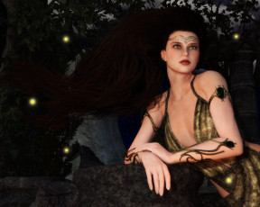 Картинка 3д+графика люди+ people фон девушка взгляд