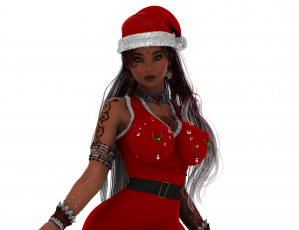 Картинка 3д+графика праздники+ holidays фон снегурочка девушка взгляд