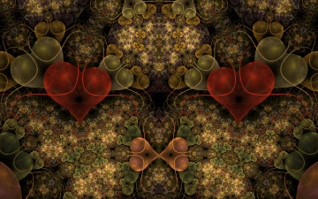 Картинка 3д+графика фракталы+ fractal цвета фон узор