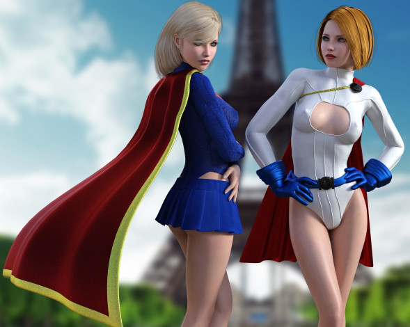 Обои картинки фото 3д графика, люди , people, фон, взгляд, девушки