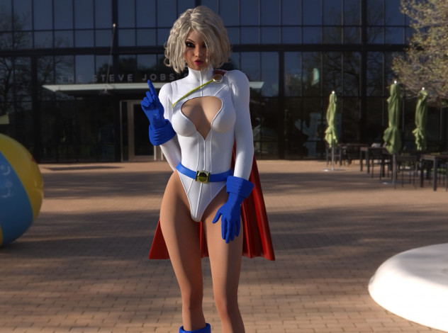 Обои картинки фото 3д графика, люди , people, девушка, фон, супермен, взгляд