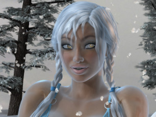 Картинка 3д+графика портрет+ portraits девушка фон взгляд