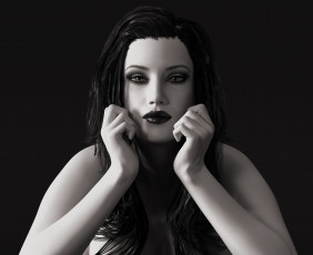 Картинка 3д+графика портрет+ portraits девушка фон взгляд